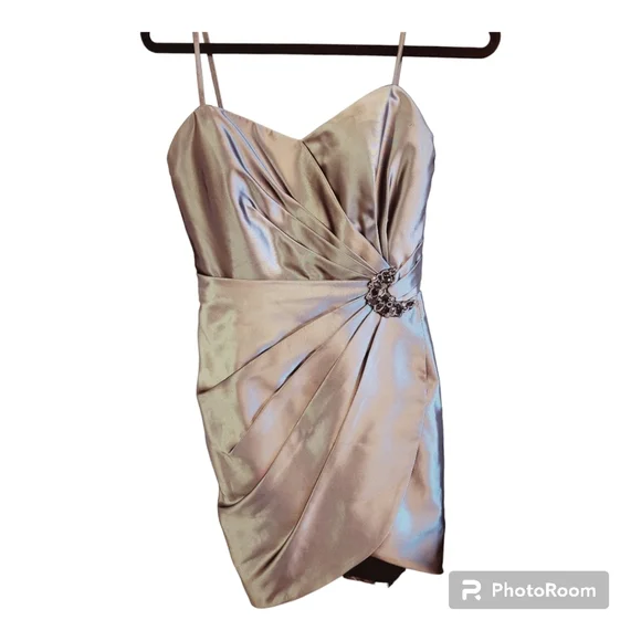 Beautiful Cocktail Spaghetti Straps Midi Dress - Picture 8 of 13